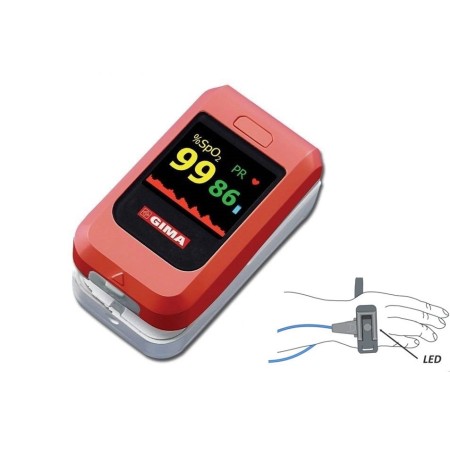 GIMA KIT SATURIMETRO A DITO OXY-10 CON SONDA ADULTI E PEDIATRICA IN GOMMA