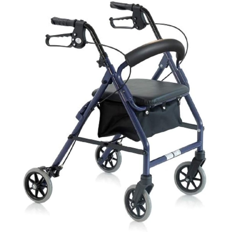 MORETTI ROLLATOR PIEGHEVOLE IN ALLUMINIO VERNICIATO – 4 RUOTE – CON SEDUTA IMBOTTITA – ATLANTE MINI