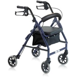 MORETTI ROLLATOR PIEGHEVOLE IN ALLUMINIO VERNICIATO – 4 RUOTE – CON SEDUTA IMBOTTITA – ATLANTE MINI