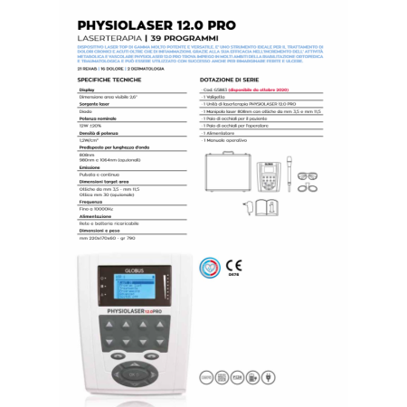 GLOBUS PHYSIOLASER 12.0 PRO DISPOSITIVO PER LASERTERAPIA