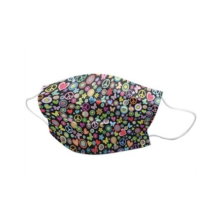 GIMA GISAFE MASCHERINA CHIRURGICA FILTRANTE 98% 3 VELI TIPO II CON ELASTICI - ADULTI - PEACE- FLOWPACK (CONFZ. 10 PZ.)