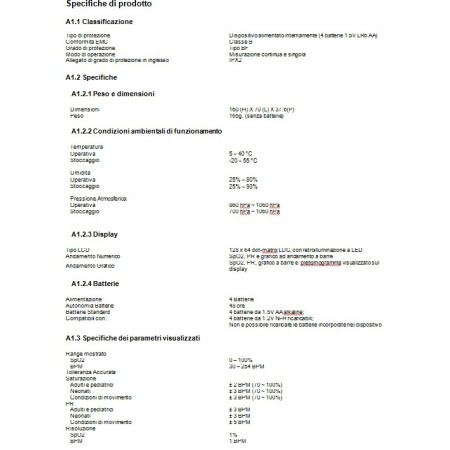 TECNO-GAZ PULSOSSIMETRO PROFESSIONALE VITAL TEST