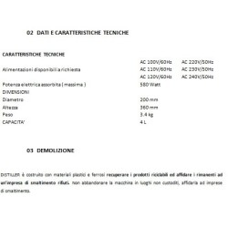 TECNO-GAZ DISTILLATORE TECNO-GAZ DISTILLER COMPLETO DI ACCESSORI