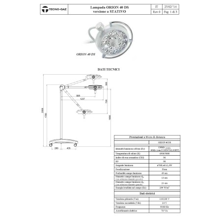 TECNO-GAZ LAMPADA PROFESSIONALE ORION  40 DS-MODELLI DIVERSI