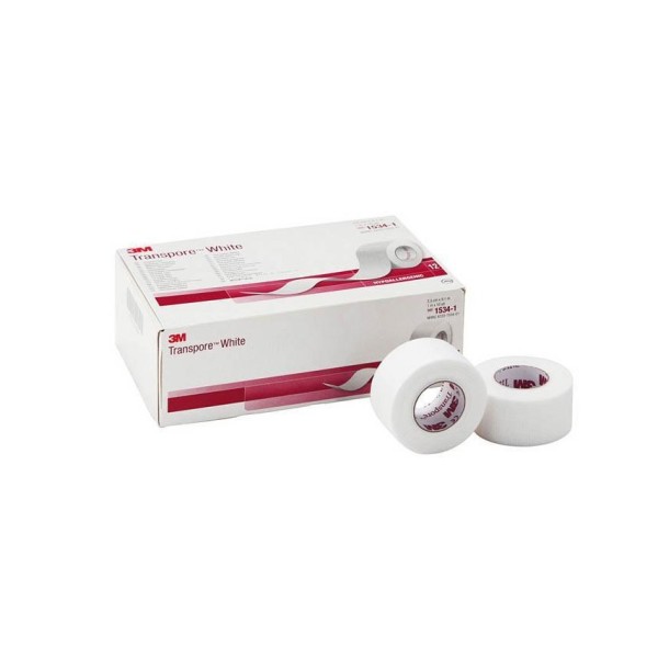 3M TRANSPORE 3M BIANCO - H 25 MM X 9,14 M (CONFZ. 12 PZ.)