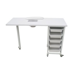 WEELKO TAVOLO PER MANICURE CON ASPIRATORE E CUSCINO APPOGGIAMANI - ROTELLE CON BLOCCO (ULNAR)