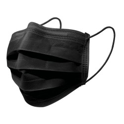 GIMA GISAFE MASCHERINA CHIRURGICA FILTRANTE 98% 3 VELI TIPO IIR CON ELASTICI - ADULTI - NERA – SCATOLA