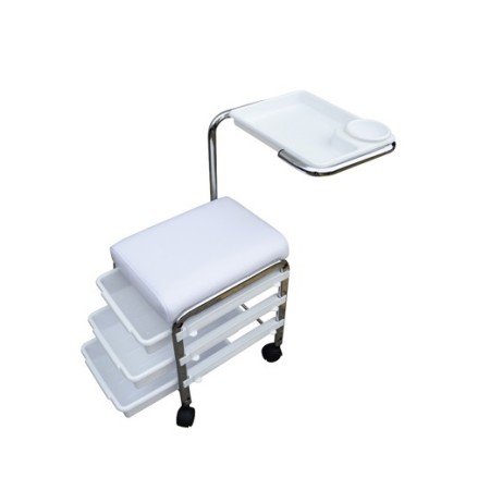 WEELKO SGABELLO DA MANICURE CON APPOGGIAMANI GIRATORIO - ROTELLE COMPRESE (BREVIS)