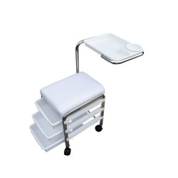 WEELKO SGABELLO DA MANICURE CON APPOGGIAMANI GIRATORIO - ROTELLE COMPRESE (BREVIS)