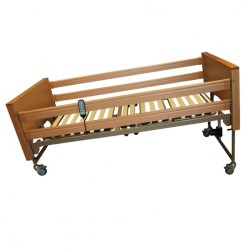 INTERMED LETTO ELETTRICO ALLUM AD ALTEZZA VARIABILE CON SPONDE IN LEGNO -