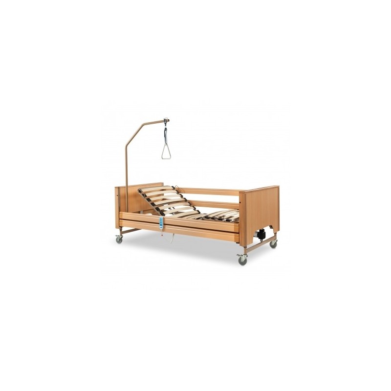 INTERMED LETTO ELETTRICO ALLUM AD ALTEZZA VARIABILE CON SPONDE IN LEGNO -