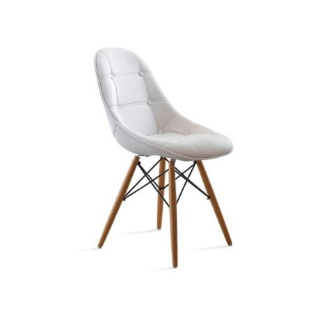 WEELKO SEDIA CON STRUTTURA IN LEGNO - BIANCA (REST) - SPEDIZIONE GRATUITA