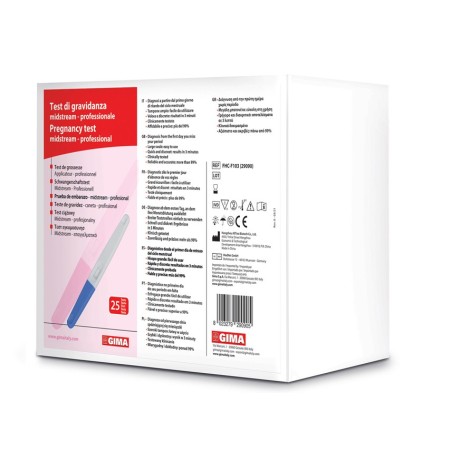 GIMA TEST DI GRAVIDANZA USO MEDICO - MIDSTREAM (CONF. 25 PZ.)