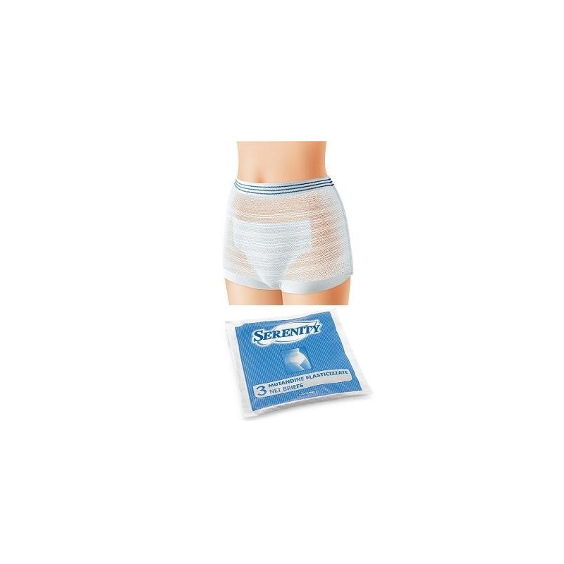 SERENITY MUTANDINA A RETE ELASTICA RIUTILIZZABILE - MISURE DIVERSE - (3 PZ.)