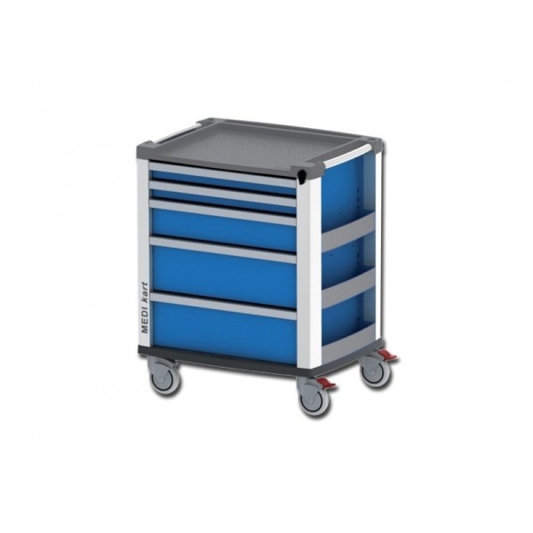 MEDI KART CARRELLO MULTIFUNZIONE PER EMERGENZA - 5 CASSETTI - BLU