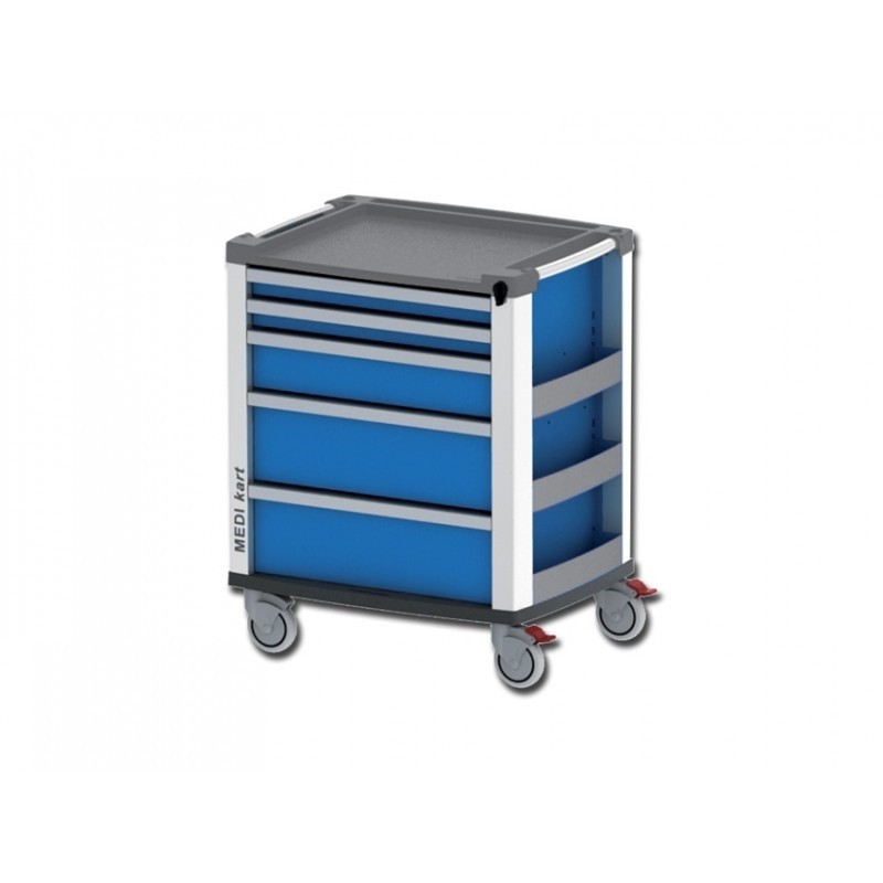 MEDI KART CARRELLO MULTIFUNZIONE PER EMERGENZA - 5 CASSETTI - BLU