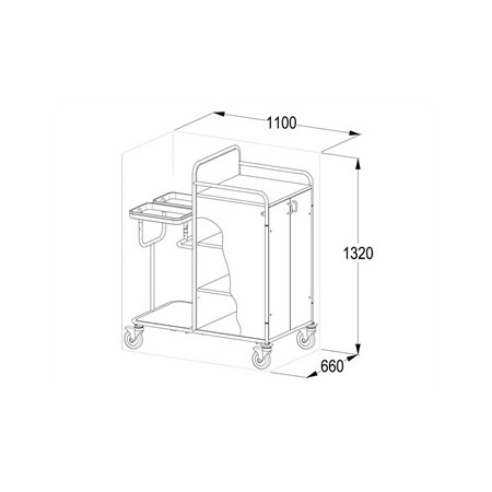 GIMA CARRELLO CHIUSO LAVANDERIA CON ANTE FRONATLI- LAMINATO