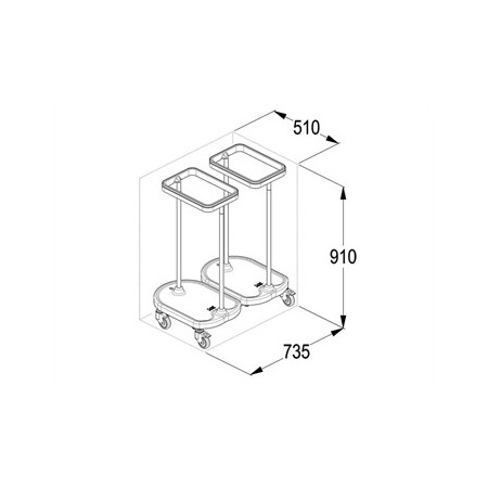 GIMA CARRELLO PORTASACCO A PEDALE - 2 SACCHI