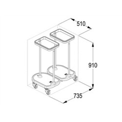 GIMA CARRELLO PORTASACCO A PEDALE - 2 SACCHI