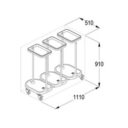 GIMA CARRELLO PORTASACCO A PEDALE - 3 SACCHI