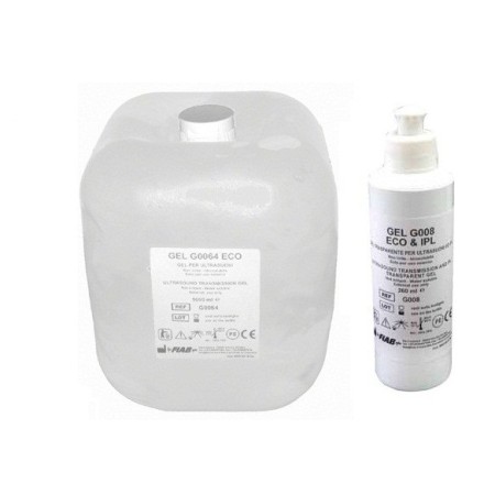 FIAB GEL PER ULTRASUONI E LUCE PULSATA-4 CONFEZIONI DA 5 LT (SACCA MORBIDA GEL 5 LT + FLACONE VUOTO DA 260 ML)