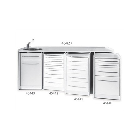 MOBILE SPACE PIANO DI LAVORO 206 CM - LAVELLO A SINISTRA