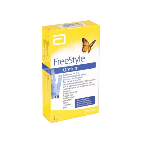 FREESTYLE  STRISCE GLUCOSIO ABBOTT OPTIUM ( CONF. 25 PZ.)