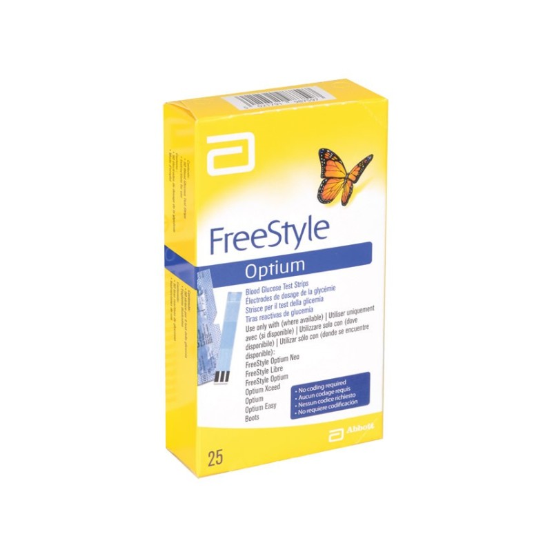FREESTYLE  STRISCE GLUCOSIO ABBOTT OPTIUM ( CONF. 25 PZ.)