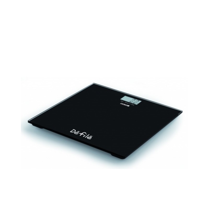 CA-MI ELEGANTE BILANCIA ELETTRONICA CON PIANO DI APPOGGIO IN VETRO TEMPERATO NERO-DÉFILÉ