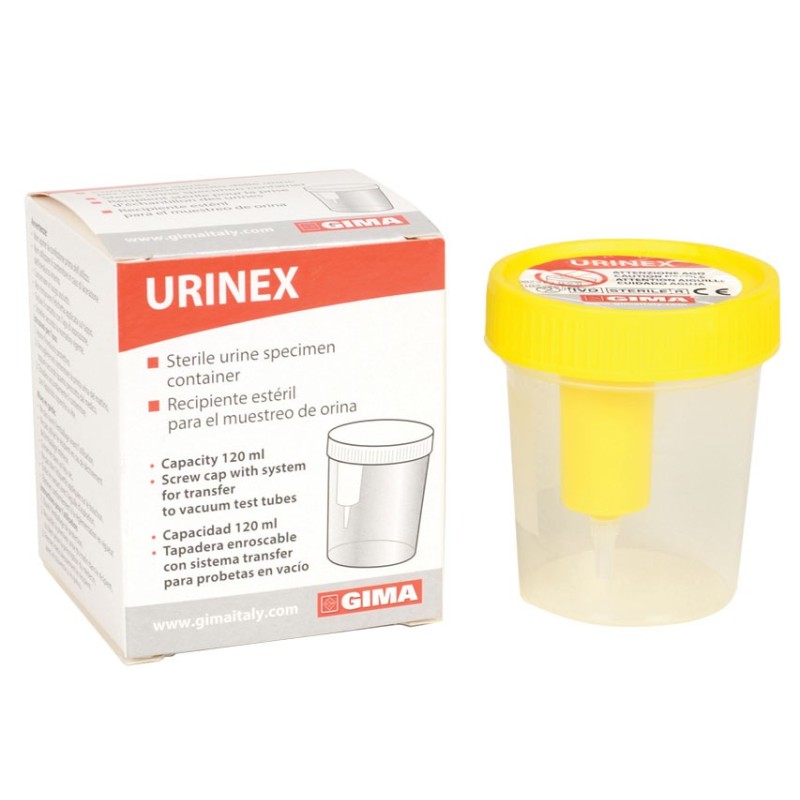 GIMA CONTENITORE URINE PLUS 100ML - CON CAMPIONATORE - (CONF. 100 PZ.)