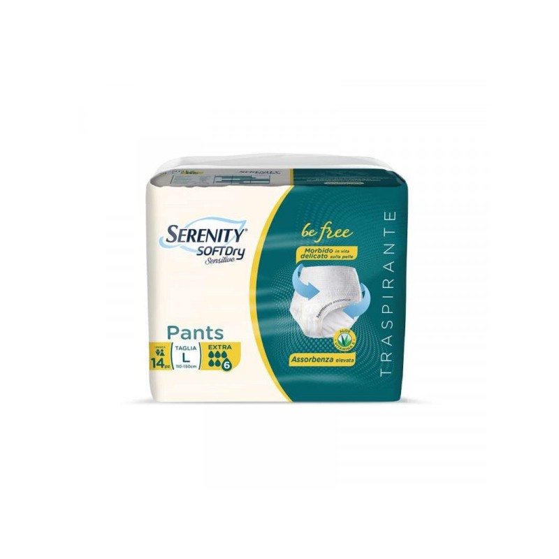 SERENITY PANNOLONE A MUTANDINA PER INCONTINENZA - SERENITY SOFT DRY SLIP PULL UP - (CONF. 14 PZ.) (MISURA SMALL)