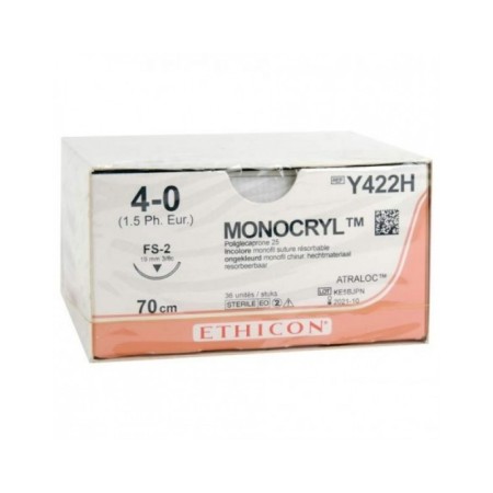 GIMA SUTURA ASSORBIBILE ETHICON MONOCRYL - 4/0 AGO 16 MM (CONF. 12 PZ.)
