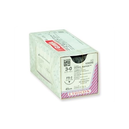 GIMA SUTURA ASSORBIBILE ETHICON VICRYL RAPID - 3/0 MIUSRE DIVERSE (CONF. 12 PZ.)