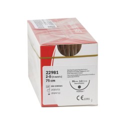 GIMA SUTURA ASS. TRUGLYDE FAST CALIBRO 2/0, CURVA 1/2, AGO 35 MM - 75 CM - INCOLORE (CONF. 12 PZ.)