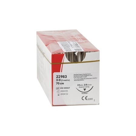 GIMA SUTURA ASS. TRUGLYDE FAST CALIBRO 3/0, CURVA 3/8- 70 CM - INCOLORE-MISURE DIVERSE (CONF. 12 PZ.)