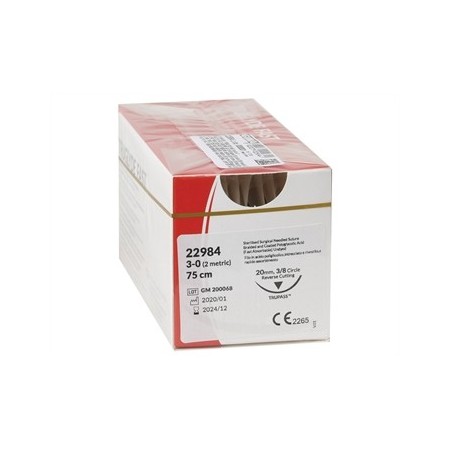 GIMA SUTURA ASS. TRUGLYDE FAST CALIBRO 3/0, CURVA 3/8- 70 CM - INCOLORE-MISURE DIVERSE (CONF. 12 PZ.)