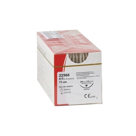 GIMA SUTURA ASS. TRUGLYDE FAST CALIBRO 4/0, CURVA 3/8- INCOLORE-MISURE DIVERSE (CONF. 12 PZ.)