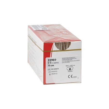 GIMA SUTURA ASS. TRUGLYDE FAST CALIBRO 5/0, CURVA 1/2, AGO 17 MM - 75 CM - INCOLORE