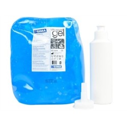 GIMA GEL PER ULTRASUONI 5 LT IN SACCA BLU O TRASPARENTE + FLACONE VUOTO DA 250 ML