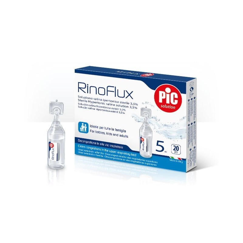 PIC SOLUTION RINOFLUX SOLUZIONE SALINA IPERTONICA IN FIALE DA 5 ML CONF. 20 PZ.