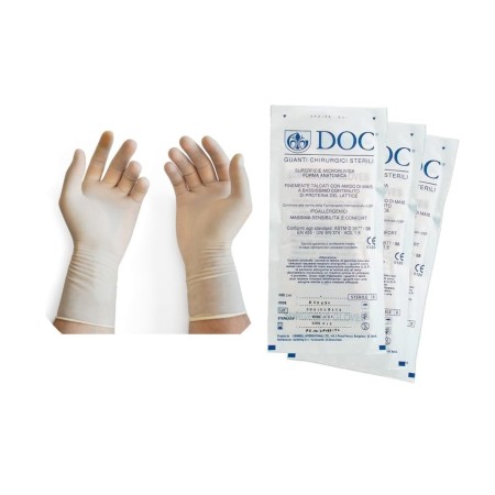 GARDENING GUANTI CHIRURGICI STERILI IN LATTICE SENZA POLVERE DOC 10,5GR (CONF. 50 PAIA)