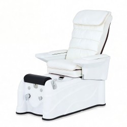 WEELKO PEDISPA ELETTRICO CON 2 MOTORI, RIVESTITO IN PU COLORE BIANCO-E
