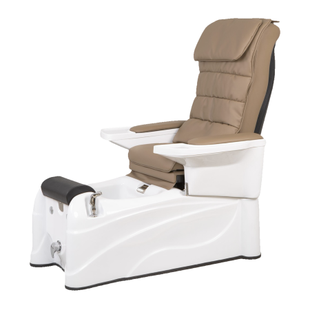 WEELKO PEDISPA ELETTRICO CON 2 MOTORI, RIVESTITO IN PU COLORE BIANCO-E