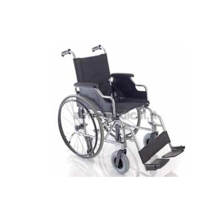 MORETTI CARROZZINA VERNICIATA PIEGHEVOLE AD AUTOSPINTA 45CM Ruote Piene - Braccioli Corti - Pedane Laterali