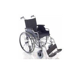 MORETTI CARROZZINA VERNICIATA PIEGHEVOLE AD AUTOSPINTA 45CM Ruote Piene - Braccioli Corti - Pedane Laterali