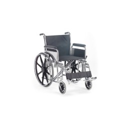 MORETTI CARROZZINA PIEGHEVOLE AD AUTOSPINTA 50CM - Ruote Piene - Braccioli Corti - Pedane Elevabili