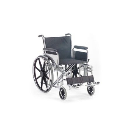 MORETTI CARROZZINA PIEGHEVOLE AD AUTOSPINTA 50CM - Ruote Piene - Braccioli Lunghi - Pedane Laterali