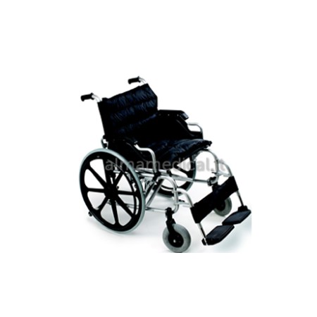 MORETTI CARROZZINA VERNICIATA PIEGHEVOLE AD AUTOSPINTA 50CM - Ruote Piene - Braccioli Corti - Pedane LATERALI