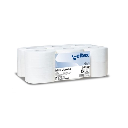 CELTEX CARTA IGIENICA MINI JUMBO IN PURA CELLULOSA 2 VELI (160 MT - CONF. 12 ROTOLI)