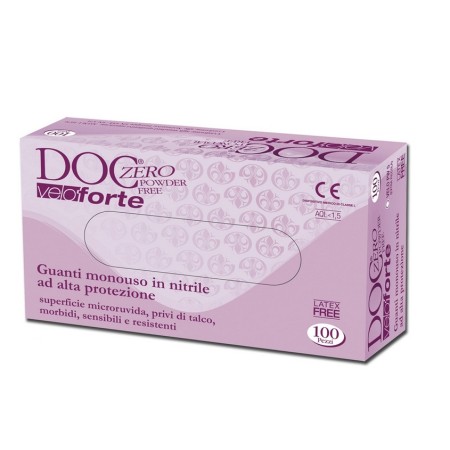 GARDENING GUANTI IN NITRILE SENZA POLVERE - VELOFORTE DOC ZERO 3,5GR (CONF. 100 PZ.)